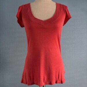 Beautiful Orange Shirt - V Neck - Short Sleeves - Size Small - Old Navy
